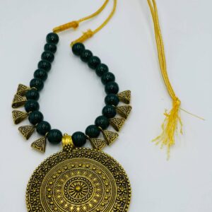 Antique Necklace With Green Stones