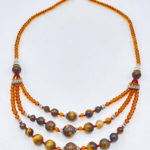 Brown And Yellow Tiger’s Eye Beads Necklace