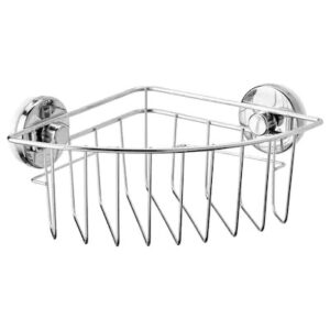 Corner basket with suction cup, zinc plated