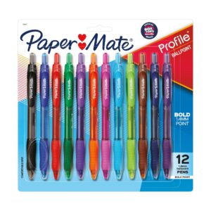 Paper Mate Profile Retractable Ballpoint Pens, Bold Point (1.4mm)